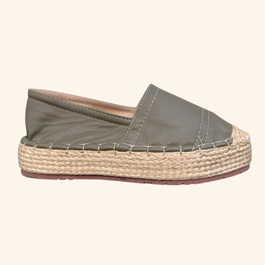 Alpargatas Cuerina Verde Militar