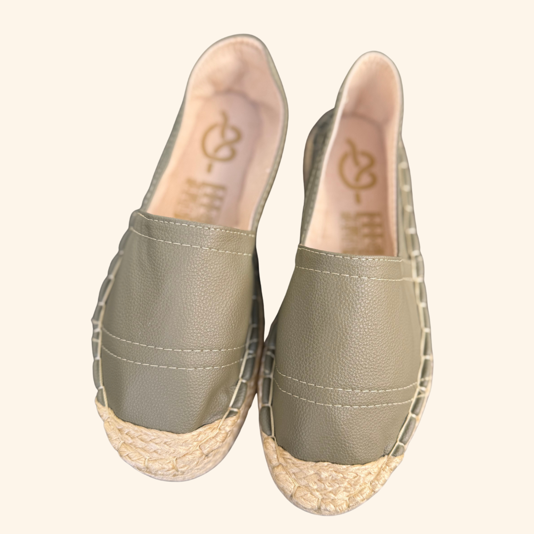 Alpargatas Cuerina Verde Militar